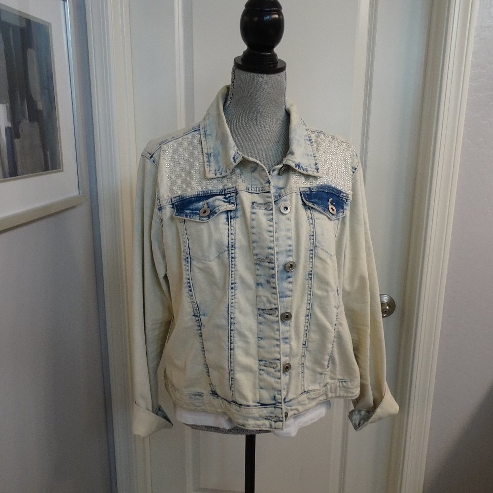 Baccini XL embellished denim jacket